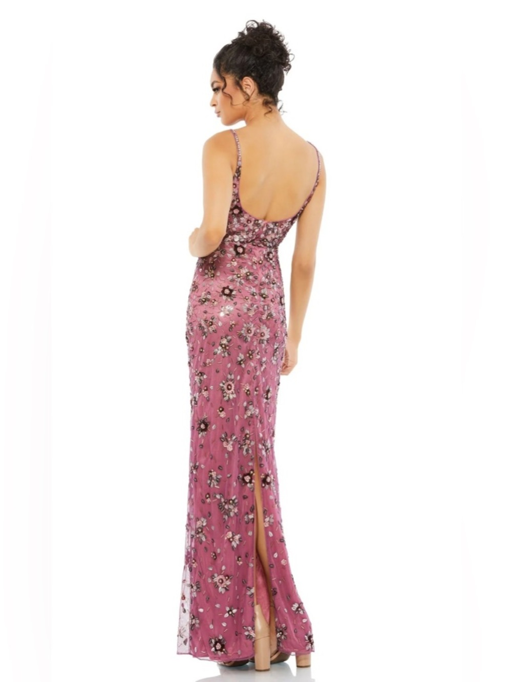 Mac Duggal Floral Beaded Maxi Dress - Picture 2 of 2